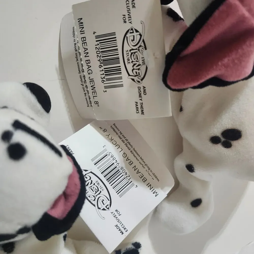 Disney Store 101 Dalmatians Lucky & Jewel Mini Bean Bag Plush Set NWT
